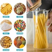 67oz Tall Glass Storage Jars With Bamboo Lids, 1/2/3Pcs Airtight Clear Glass Canisters Set, Large Glass Food Storage Containers For Pasta, Spaghetti, Cereal, Pantry Kitchen Organization - View 4