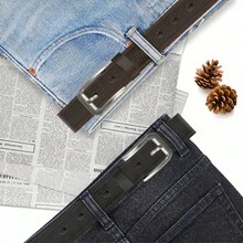 1.57‑Inch Handmade Leather Cowboy Belts For Men,Red Brown Belt,Alloy Pin Buckle,Y2K Belt,Halloween&Fall/Winter Accessories - A - View 9