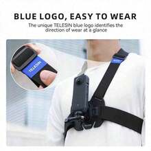 Đai đeo ngực đa năng cho camera hành trình, dây đeo quay POV VLOG chuyên nghiệp cho đạp xe, trượt tuyết và câu cá, dây đeo thân điều chỉnh được, tương thích với Hero 13/12/11, Action 6/5 Pro/4/3, X4/X3/Ace Pro 2 - Xem 5