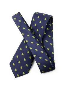 ZLQ&GOU 1 PC Halloween Tie, Fairy Tale Frog Jacquard Polyester Men's Tie, Cartoon Pattern Holiday Event Decorative Tie - Multicolor - View 4