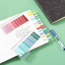 6pcs 1200sheets Morandi Color Creative Loose-Leaf Index N-Times Sticky Note Indicator Ins Loose-Leaf Index Sticker Sticky Note Set, Adhesive Memo Paper *Index Paper Adhesive Colorful Writable Page Marker Pen Label - one-size - View 2