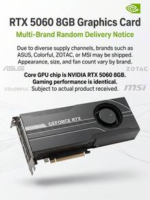 Nvidia GPU RTX 5060 8G Blower untuk Penggambaran AI, Rendering, Pemodelan, Desain, dan Pengeditan Video. Kemasan Industri. Tampilan Mungkin Berbeda per Batch (Performa Identik). - View 2
