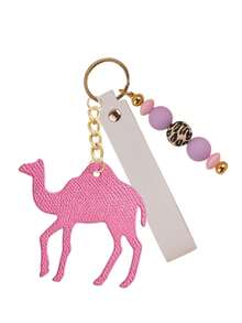 Leopard Beaded Wristlet Camel Keychain, Faux Leather Camel Animal Pendant Key Ring, Fashion Bag Charm Car Key Accessory,Ramadan Holiday Gift For Women - Multicolor - View 11