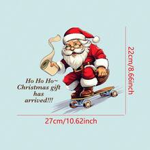1pc Creative Cartoon Santa Claus Holding Toilet Paper Roll Bathroom Toilet Sticker Home Decor Self-Adhesive Wall Decal - A - View 7