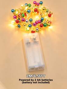 LED Fairy Lights 200cm/78.74in Extra Long Mini Multi-Color LED Fairy Lights - Battery Powered Colorful Garland Decorative String Lights With Round Bulbs, Wall-Mounted, Perfect For Christmas, Valentine's Day, Birthday And Indoor Holiday Decoration - Warm Light - View 11