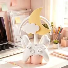 Crescent Moon Cloud Game Controller Headphone Stand, 3D‑Printed Desk Organizer Holder, Cute Aesthetic Desktop Decor, Birthday Christmas Halloween Thanksgiving Holiday Gift For Game Lovers - A - View 5