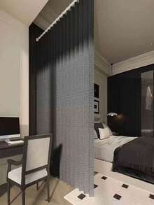 Room Divider Curtain, No-Drill Privacy Partition Curtain, Bedroom Living Room Home Space Divider - EE - View 13