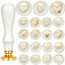 1pc Heart Series Thickened Brass Wax Seal Stamp Head (Without Handle, Handle Needs To Be Purchased Separately) - Single Piece - View 1