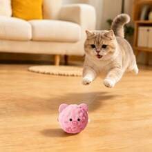 10pcs/1pc Pink Pig Pet Interactive Bouncing Sound Toy Ball, Cat Interactive, Self-Entertainment Toy For Dogs And Cats To Play And Relieve Boredom, Sound-Attracting Toy For Dogs And Cats, Durable Material, Slow Rebound Pet Companion Play Toy, No Electricity, Christmas Gift - Pink - View 4