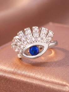 1pc Minimalist Fashion Evil Eye Design Zirconia Ear Cuff, Halloween Accessory, Suitable For Party Gathering Date Wear, Exquisite Holiday Jewelry Gift - Evil Eye - View 5