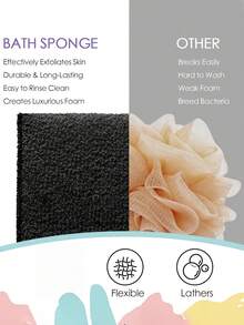 2/1pc Sikat Mandi Eksfoliasi Dalam Andom, Spons Eksfoliasi Kulit Kasar, Penghilang Sel Kulit Mati, Bantalan Scrub Tubuh Dua Sisi, Kain Cuci Mandi Unisex - View 4