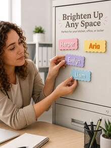Personalized Magnetic Name Letter Magnets - Custom 3d Printed Initials Suitable &, Wavy Border Letters With Magnetic Backing, Durable Plastic Refrigerator Stickers For, Ideal For Christmas Gifts, Birthdays Custom Fridge Magnets - Multicolor - View 5