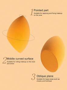 OBOVAY 1pc Premium Antibacterial Makeup Sponge, Dual-Use Wet & Dry, Non-Absorbent, Soft-Focus Clear Base Makeup Powder Puff, Professional Makeup Application Sponge Egg - Multicolor - View 6