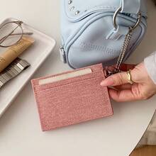 Set Dompet Kartu Denim 2-in-1 Y2K dengan Aksesori Rantai Motif Cetak Huruf Hati Macan Tutul - MultiWarna - View 7