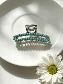 Vintage Turquoise Beaded Hair Clip, Metal Non-Slip Claw Clip, Western Cowboy Style Hair Clip - Multicolor - View 14