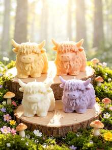 3D Highland Cow Figure Silicone Casting Mold, Realistic Furry Animal Sculpture Design DIY Craft Mold, Reusable Easy Demold Handmade Ornament Mold With Stirring Sticks For Home Decor Art Making - A - View 8