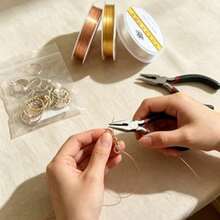 3 Rolls Jewelry Wire Set, 5m Per Roll, Fade Resistant, Jewelry Making Material - Fine Soft Flexible Beading & Wrapping Wire, Metallic Colored Wire, Suitable For Handmade, Art, Bracelet, Beading, Crafting, 0.5mm - Gold Silver Light Gold - View 2