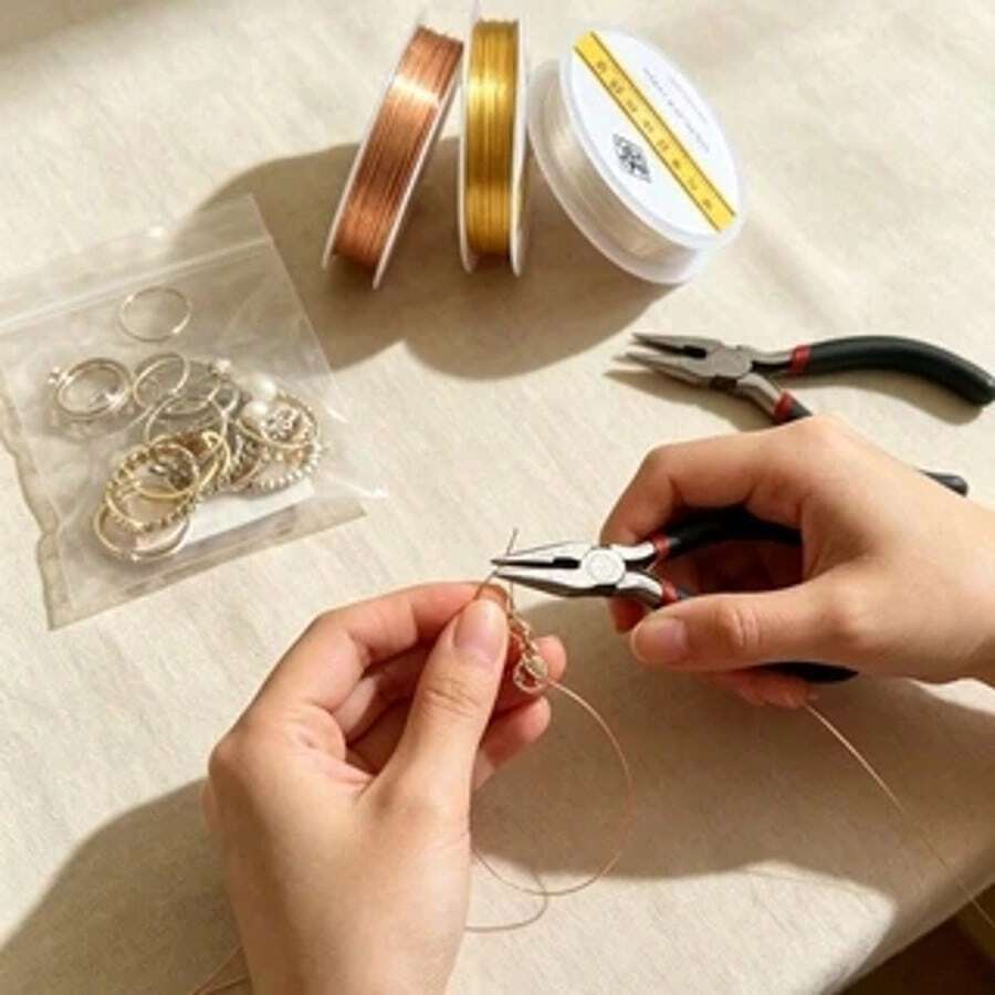 3 Rolls Jewelry Wire Set, 5m Per Roll, Fade Resistant, Jewelry Making Material - Fine Soft Flexible Beading & Wrapping Wire, Metallic Colored Wire, Suitable For Handmade, Art, Bracelet, Beading, Crafting, 0.5mm