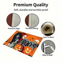 1/4/6pcs Halloween Series Tombstone & Coffin BOO Pattern Printed Placemats, Heat-Resistant Table Mats For Home Kitchen, Tabletop Protection, Kitchen Dining Table, Party Scene Decoration - Multicolor - View 9