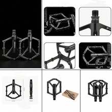 1 Pair Aluminum Alloy Mountain Bike Pedals, Wider Non-Slip Bearing Pedals, Suitable For Road Bikes And Bicycles - Multicolor - View 2