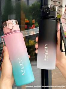 500ml Large-Capacity Gradient Plastic Water Bottle, Portable Easy To Hold Drinking Bottle For Outdoor Sports And Daily Fitness - Multicolor - View 2
