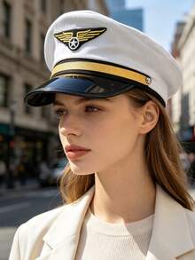 3/1pc Flight Attendant Hat, Aviation Captain Hat, Flight Attendant Role Play Sexy Uniform Hat, Suitable For Holiday Party Accessories - Multicolor - View 13