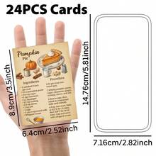 24pcs Vintage Classic Western Dessert Recipe Cards, 2.5*3.5inch Retro Homemade Baking Mini Cards With Pie, Cake & Pastry Reference, For Home Bakers, Kitchen Decor, Junk Journal Scrapbooking Ephemera, Christmas Baking Gift - A - View 3