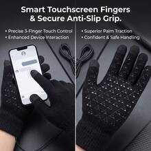AOYI Unisex Heated Gloves, Suitable For Autumn And Winter Sports And Skiing, Non-Slip, Touchscreen Compatible, Warm And Comfortable; Ideal For Cycling, Driving And Motorcycling In Autumn And Winter. - 1 Pair - View 5