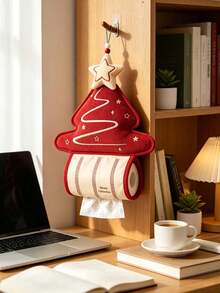1pc/10pcsChristmas‑Themed Atmosphere Christmas Tree Draw‑Style Tissue Box Cover, Hanging Ornament For Bedroom Sofa Living Room, Christmas Gift For Friends - Multicolor - View 3