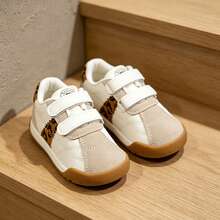 Soft Surface Children's Athletic Shoes, Dual Hook And Loop Closure For Easy On And Off, Non-Slip Rubber Sole, Lightweight And Versatile Baby Walking Shoes - Khaki - View 5