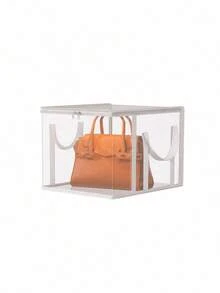 1pc Large Capacity Transparent Portable Dust-Proof Handbag Storage Box, Multi-Functional Closet Organizer, Suitable For Handbags, Backpacks, Wallets, Also For Clothes, Toys And Miscellaneous Items, Essential For Home Closet, Suitable For Back To School, Travel And Vacation - Multicolor - View 15