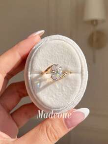MADEONE 1pc 7*10mm Classic Twisted Egg-Shaped Ring, Suitable For Daily Wear, Timeless Classic Accessory, Fashionable And Versatile - Torsional Egg Shape - View 2