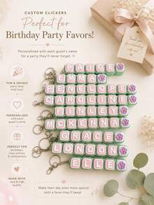 Ultimate Personalized Name Fidget Clicker. 3D Printed, CLICKER Keychain, Party Favor, Clicky Sensory ASMR Gift - Multicolor - View 3