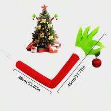 The Grinch 1pc Plush Doll Green Fur Monster Arm Figurine Elf Ornament Christmas Tree Decoration - Multi-color - View 3