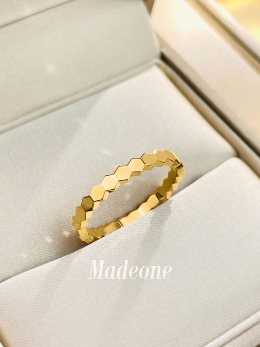 MADEONE 1件極簡風女款戒指，適合訂婚、婚禮、派對、日常配戴，週年紀念珠寶禮物