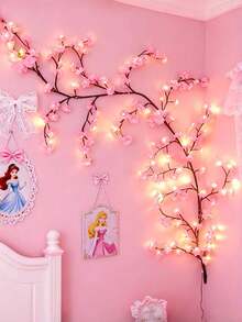 1 Cherry Blossom Branch LED Light, USB Powered, 144 LED/96 LED/72 LED, 8 Flashing Modes, Soft And Bendable, Suitable For Indoor And Outdoor, Living Room, Bedroom, Wall, Wedding Decoration, Party Atmosphere Light, Valentine's Day, Birthday And Graduation Gift - Multicolor - View 2