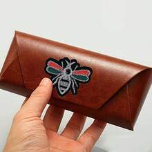 Vintage Handmade Glasses Box, Myopia Fashion Glasses Storage Box, High-End Elegant PU Leather Eyewear Case, All Seasons - Brown - View 4