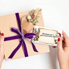 Santa Claus & Reindeer Message Cards, Christmas Theme Handwritten Blessing Cards, Holiday Party Gift Packaging Cards - A - View 3