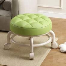 1pc Comfortable Padded Swivel Caster Mobile Stool, Home, Household, Decorative, Office, Footrest, Push And Pull - Multicolor - View 7