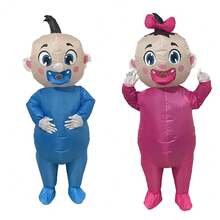 1pc (Blower Not Included) Adult Inflatable Costume, Unisex, Cute Cartoon Design, Quick Inflation, Holiday Party Performance Prop, Holiday Gift - Multicolor - View 1