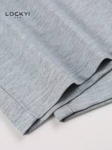 Men's Light Gray Loose Wide Leg Casual Pants, Drawstring Elastic Waist, Slouchy - Grey - View 5