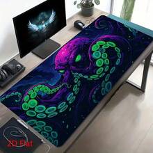 1pc Large Octopus Theme Mouse Pad Suitable For Programmers - Non-Slip Washable Rubber Base Thickened Desk Mat, Minimalist Office Computer Accessory With Octopus Tentacle Pattern, Desktop Decoration For Programming, 2D Flat Design - Purple Octopus - View 2
