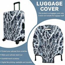 1PC / Flat Print Design / Luggage Cover (Only Luggage Cover, Not Including Luggage) / Suitable For 20 To 28 Inch Luggage / Made Of Thickened Fabric / Essential Accessory For Your Travel And Checked Luggage. - Multicolor - View 16