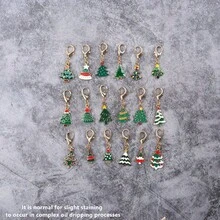 18pc/1pc Alloy Christmas Tree Keychain Hug Ornament, Mini Pendant Gift Set For Car Keys Bag Backpack, Christmas New Year Stocking Stuffer Decor - Multicolor - View 9
