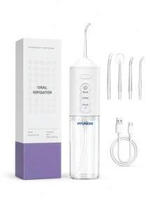 HYUNDAI Multi-Nozzle Water Flosser, Cordless Portable Oral Irrigator With 4 Heads And 3 Modes, Powerful Water Teeth Cleaner For Home Travel - White - View 1