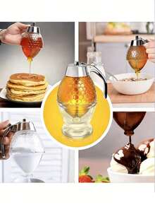 Creative Pump Syrup Bottle, Storage Jar With Base, Honey Container, Squeeze Sauce Bottle, Plastic Sealed Tank With Funnel - Multicolor - View 10
