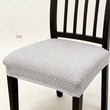 1pc Chair Cushion Cover, Non-Slip Dining Chair Cover, Soft Plaid Pattern, Elastic Chair Cover, Solid Color Stool Seat Cushion Cover, Dining Chair Seat Cover, Dining Chair Cover, Dining Chair Cover, Room Decor, Suitable For Office And Home Chairs - Multi-color - View 13
