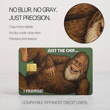 Funny Bigfoot Cartoon Vinyl Bank Card Sticker, 1pc, Premium PVC Material, Scratch-Resistant And Durable, Removable Without Residue, Suitable For Credit Card And Debit Card Decoration - View 8