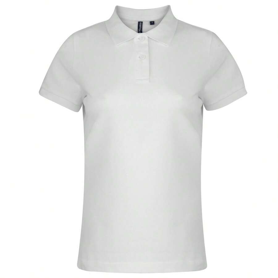 Roly Asquith & Fox Womens/Ladies Plain Basic Short Sleeve Polo Shirt/Top - White - View 1