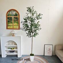 1件 120-200cm 人造橄欖樹仿真植物裝飾，室內/室外通用，居家辦公室花園客廳裝飾，聖誕節萬聖節 - 彩色 - 查看 5